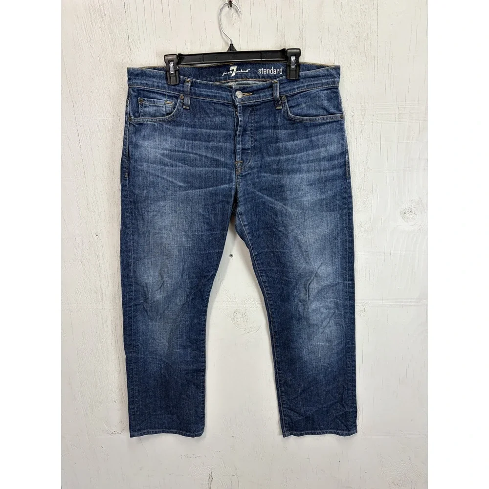 Mens Seven 7 For All Mankind Jeans Pants Standard Size 34x28 Button Fly 7FAM